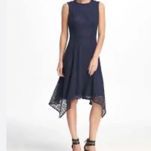 Dkny | Dresses | Nwt Dkny Midi Lace Sheath With Handkerchief Hem Size 4 |  Poshmark